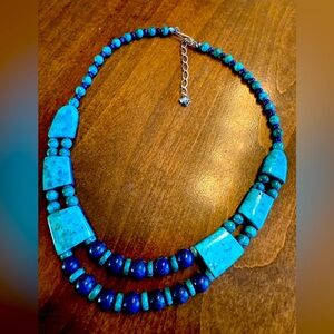Jay King Lapis and Turquoise Reversible Necklace.